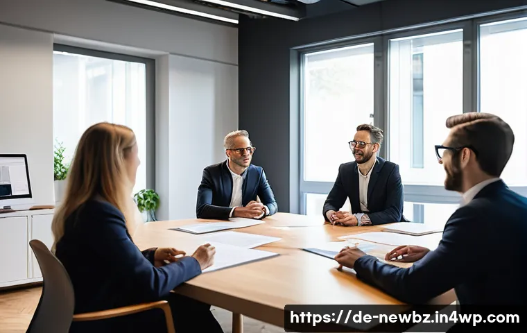스타트업 심사에서의 법적 고려사항 - **Prompt:** A diverse group of professionally dressed startup founders, a mix of men and women, are ...